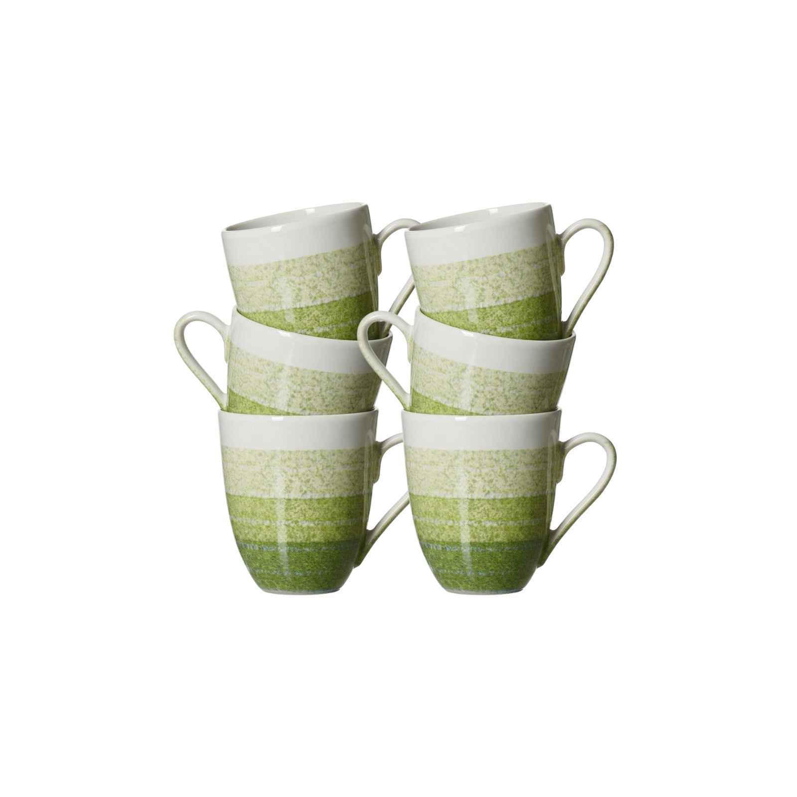 KAFFEEBECHER Trio Grün 320 ml 6er Set - Grün, Keramik (0.32L) - Ritzenhoff Breker