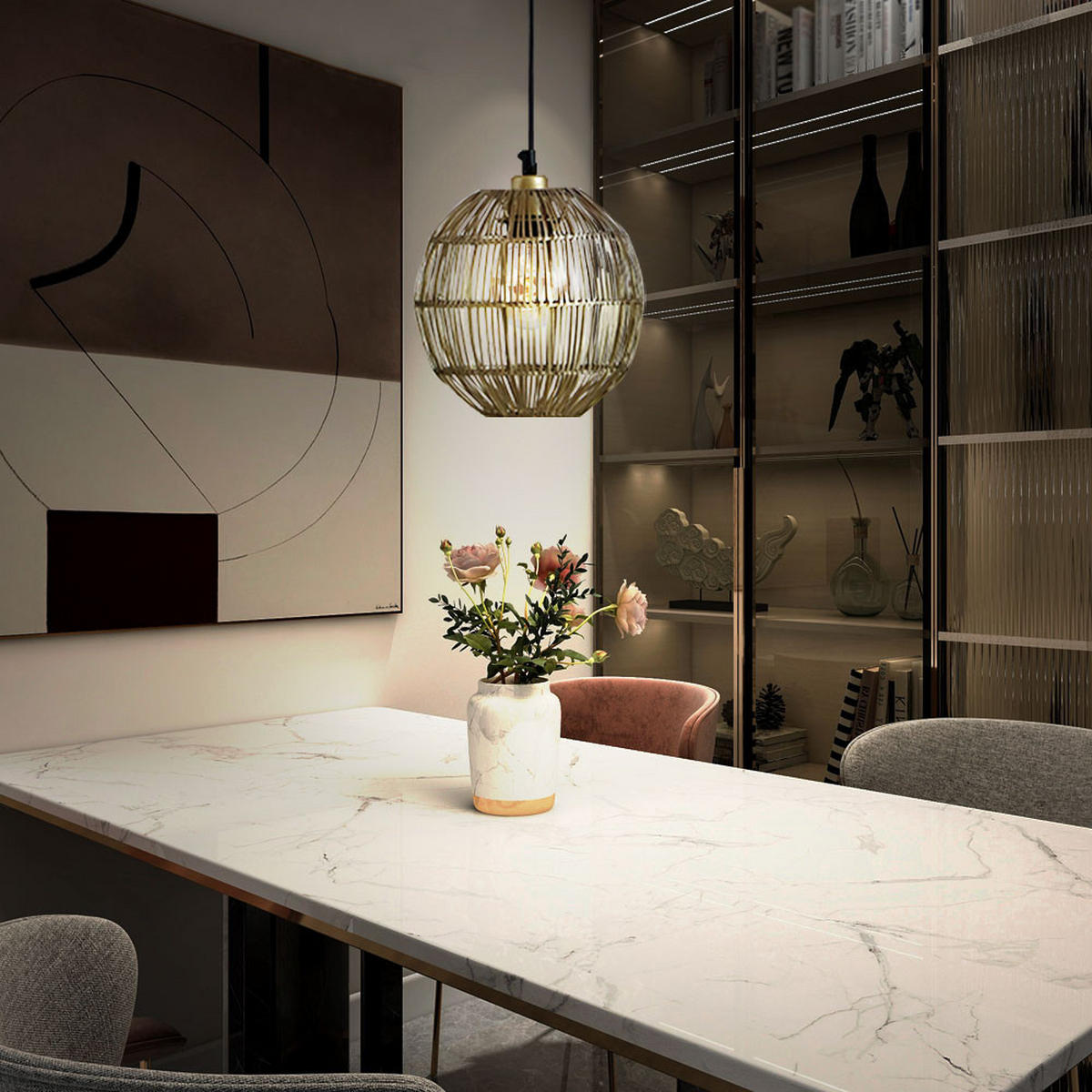 LED HÄNGELEUCHTE Altmessing Messing - Messingfarben, Metall (20/20/120cm) - Globo Lighting