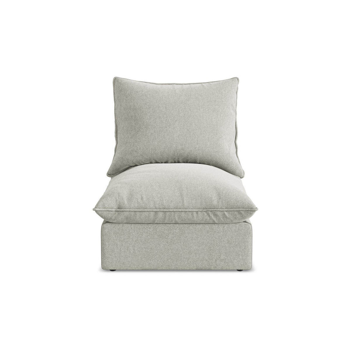 SOFAELEMENT Samt Stoff Grau - Hellgrau/Schwarz, Holzwerkstoff/Kunststoff (75/77/90cm) - LaMiaSofa