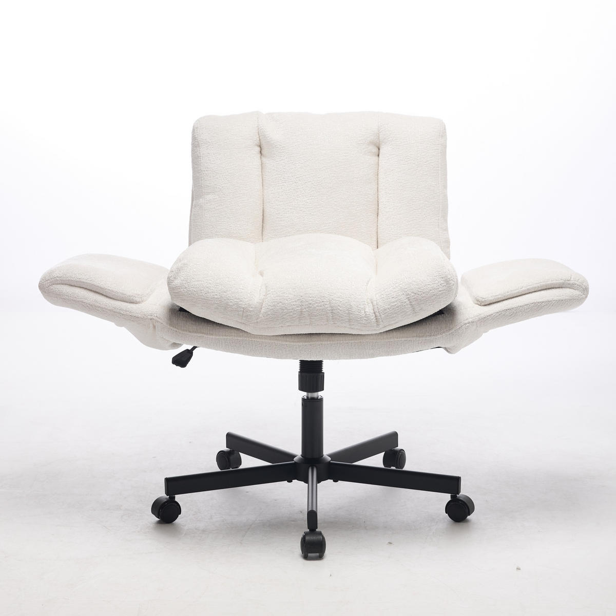 BÜROSTUHL Beige Drehbar Höhenverstellbar - Beige, Metall (57.5/92.5/60cm) - PANGIVO