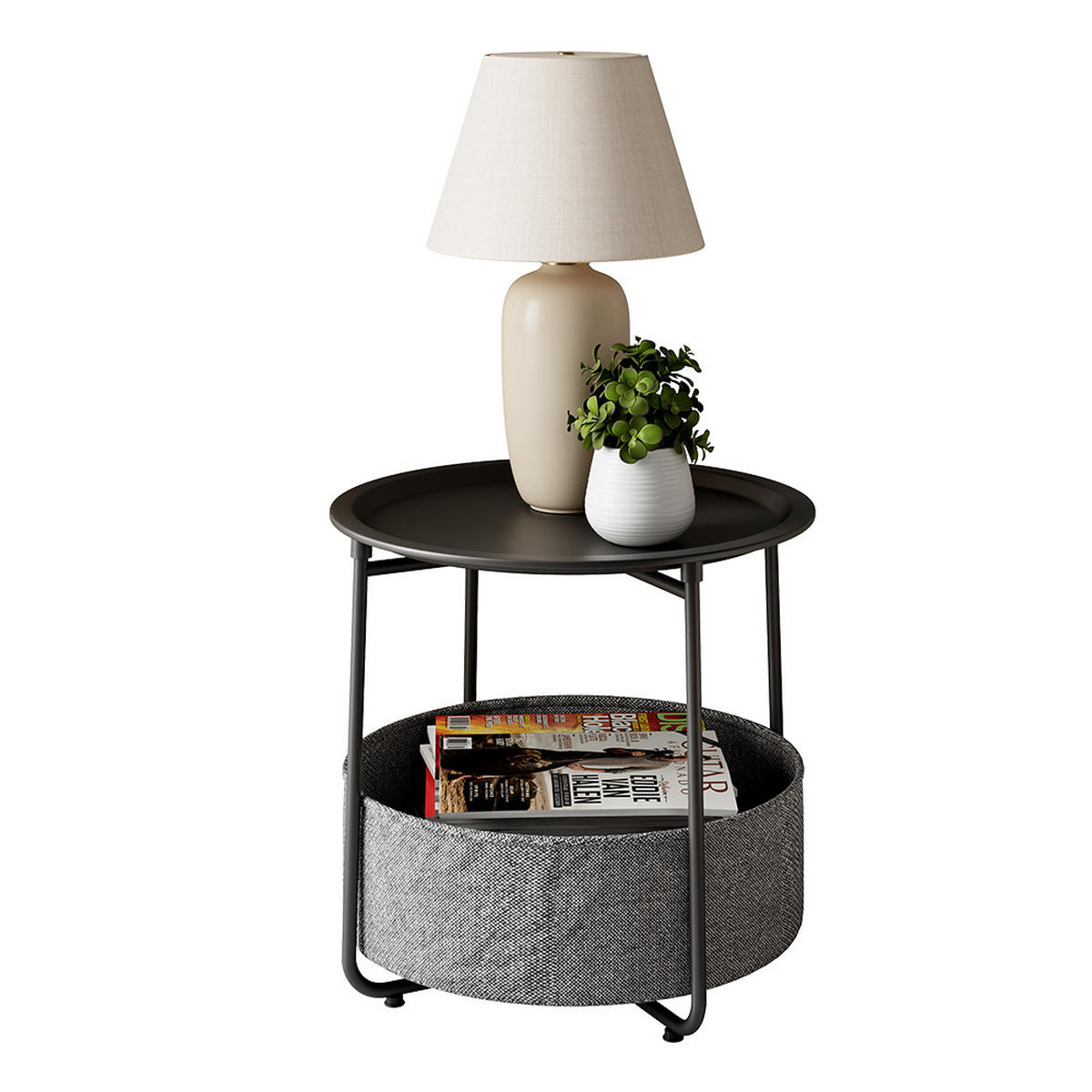 COUCHTISCH Liva Schwarz 47 x 50 cm - Schwarz, Holzwerkstoff (50/47/50cm) - Vicco