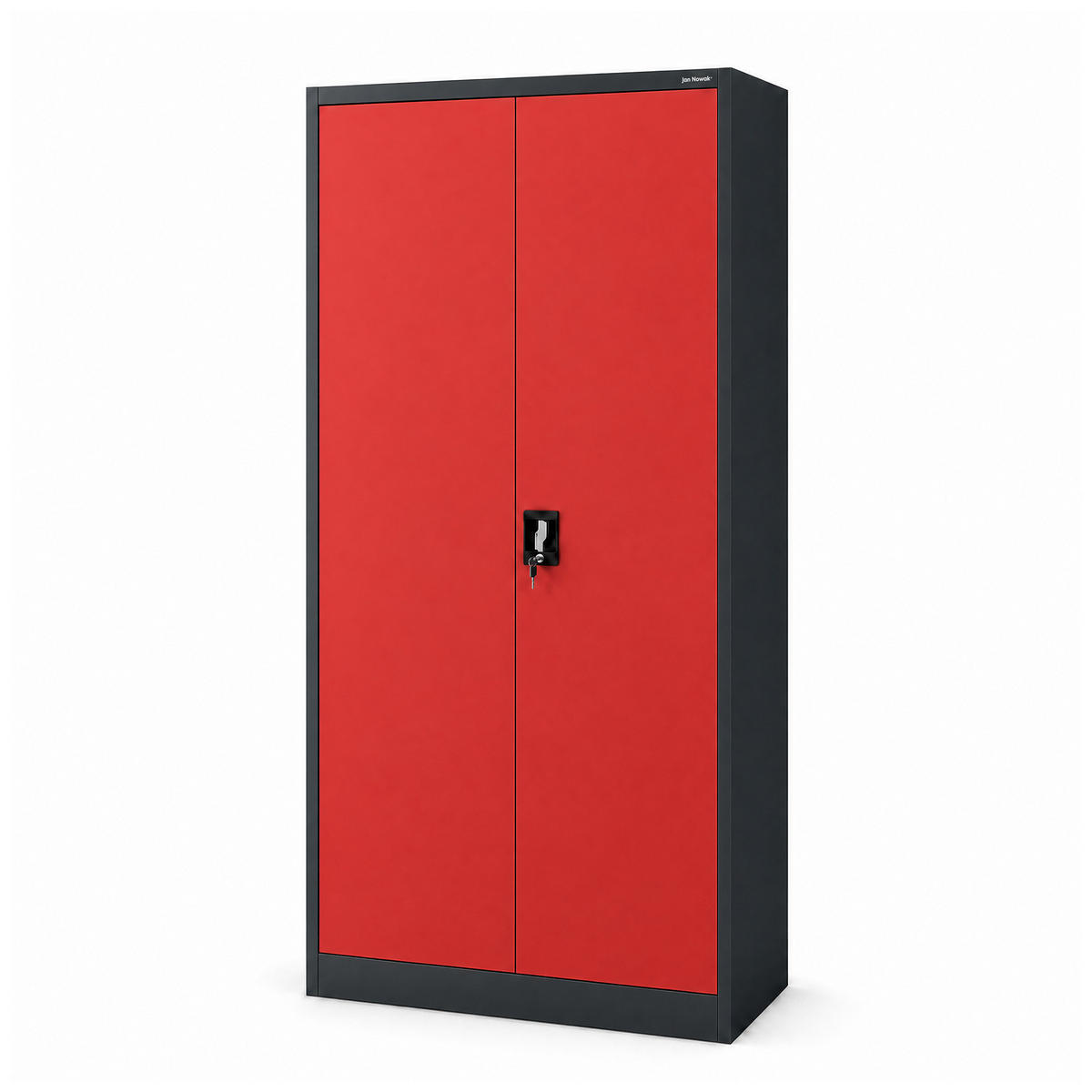 METALLSCHRANK mit Stauraum TOMASZ 185x90x45 cm - Anthrazit/Rot, Metall (90/185/45cm) - Jan Nowak