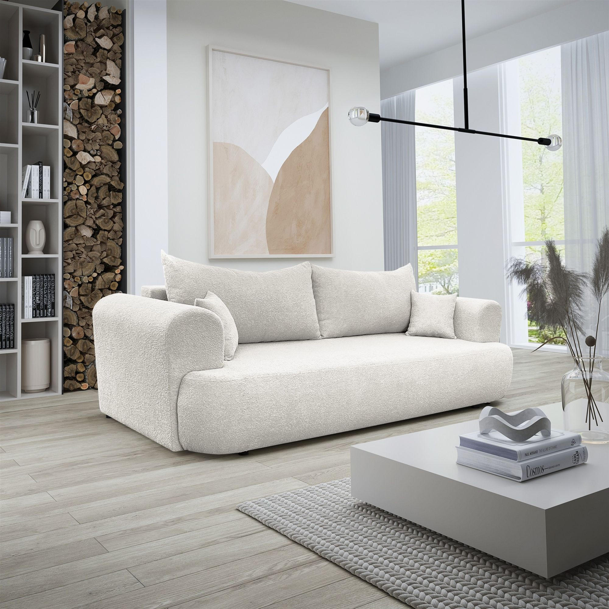 SCHLAFSOFA Anike Stoff Now Or Never - Creme, Holzwerkstoff/Textil (240/78/110cm) - Fun Möbel