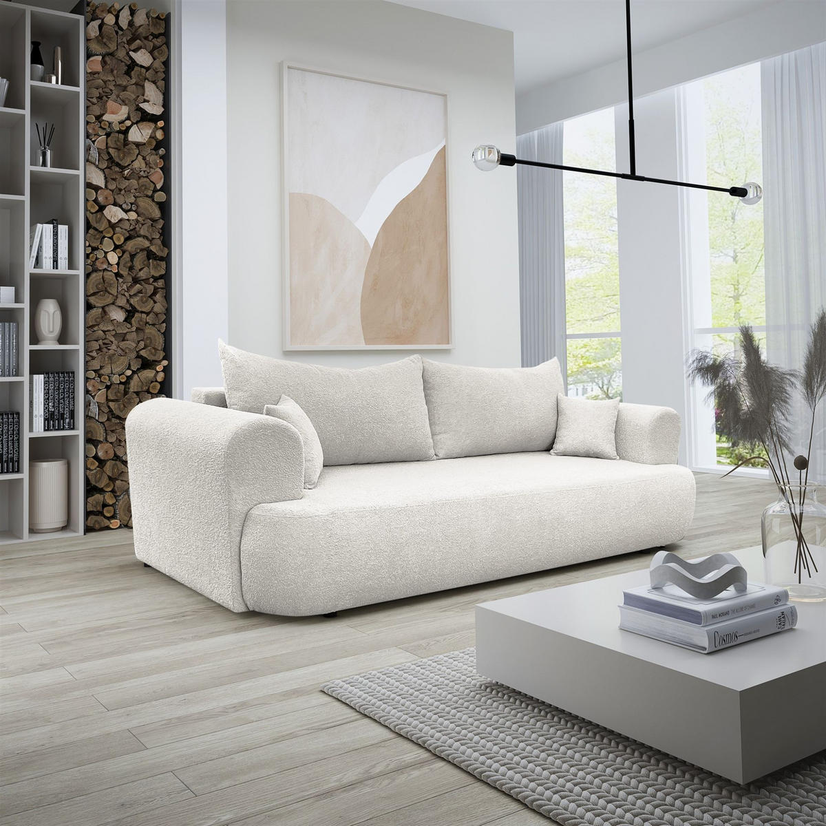 SCHLAFSOFA Anike Stoff Now Or Never - Creme, Holzwerkstoff/Textil (240/78/110cm) - Fun Möbel