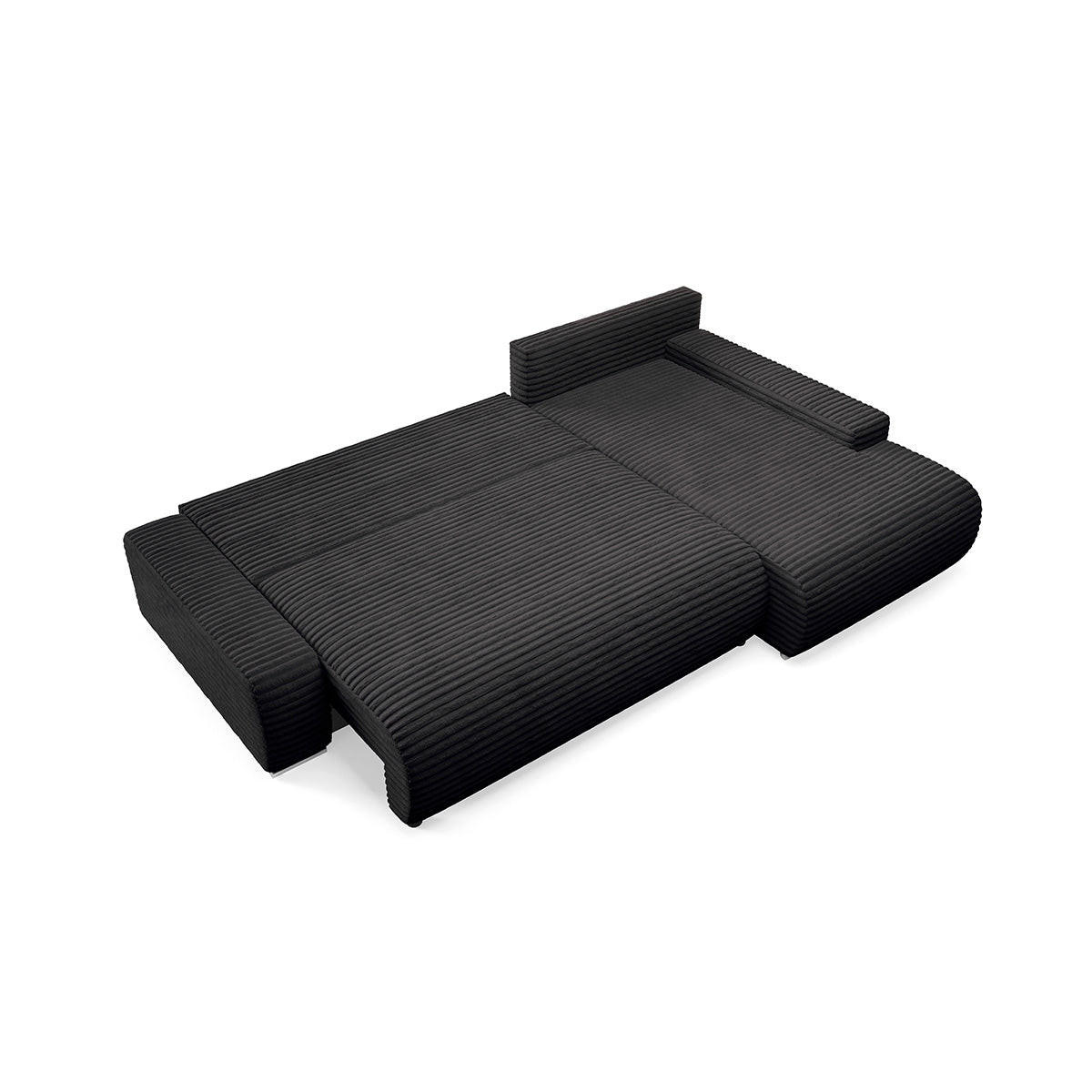 ECKSOFA Ivana 3 Sitzplätze Schwarz - Schwarz, Holz (265/172cm) - Petits-meubles