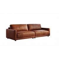 SOFA MARLIN Braun Lederfaserstoff - Dunkelbraun/Schwarz, Leder/Kunststoff (262/80/100cm) - KAWOLA