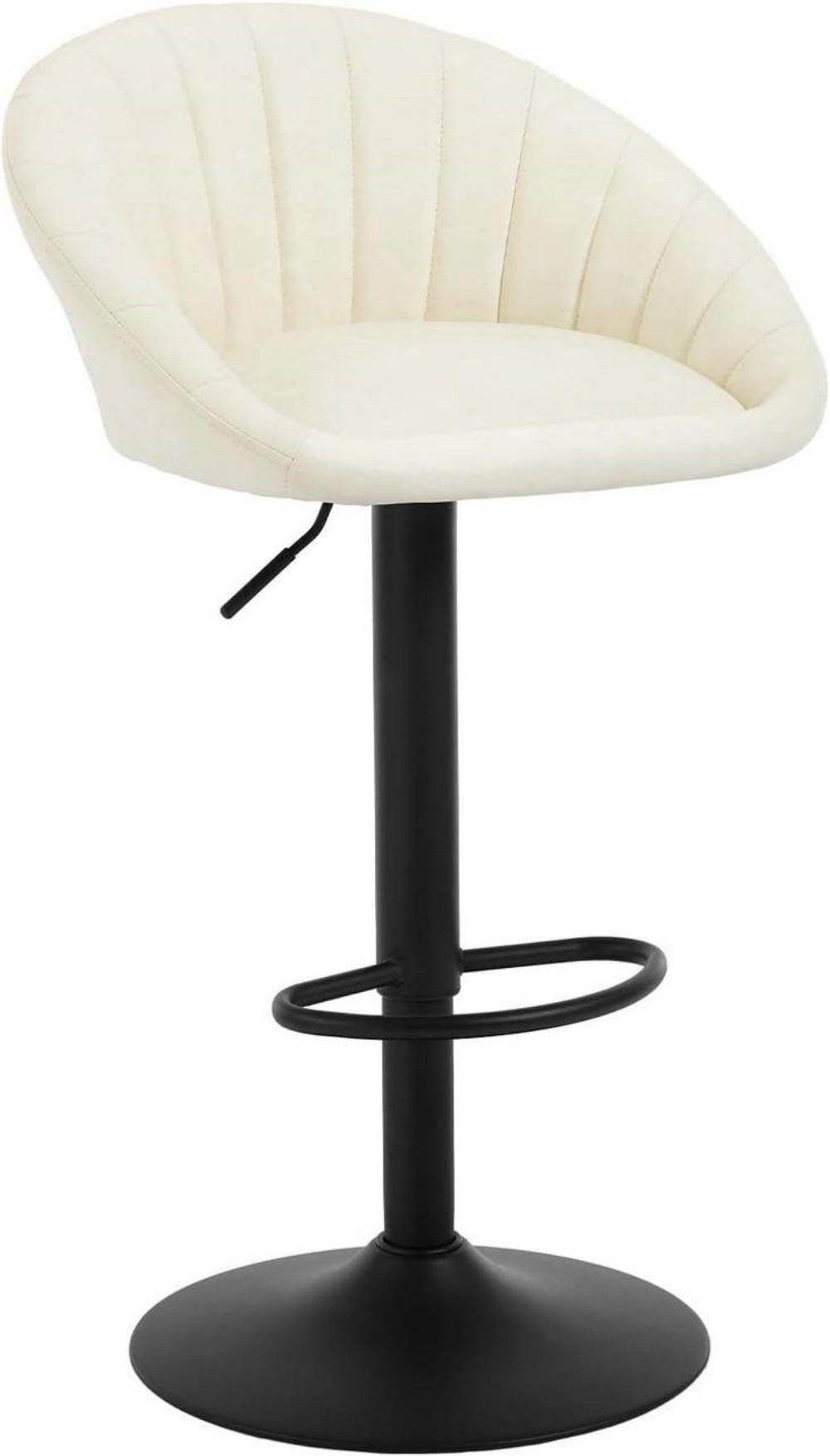 BARHOCKER Kunstleder, Metall, Beige - Beige/Schwarz, Kunststoff/Metall (53/83/45cm) - Woltu