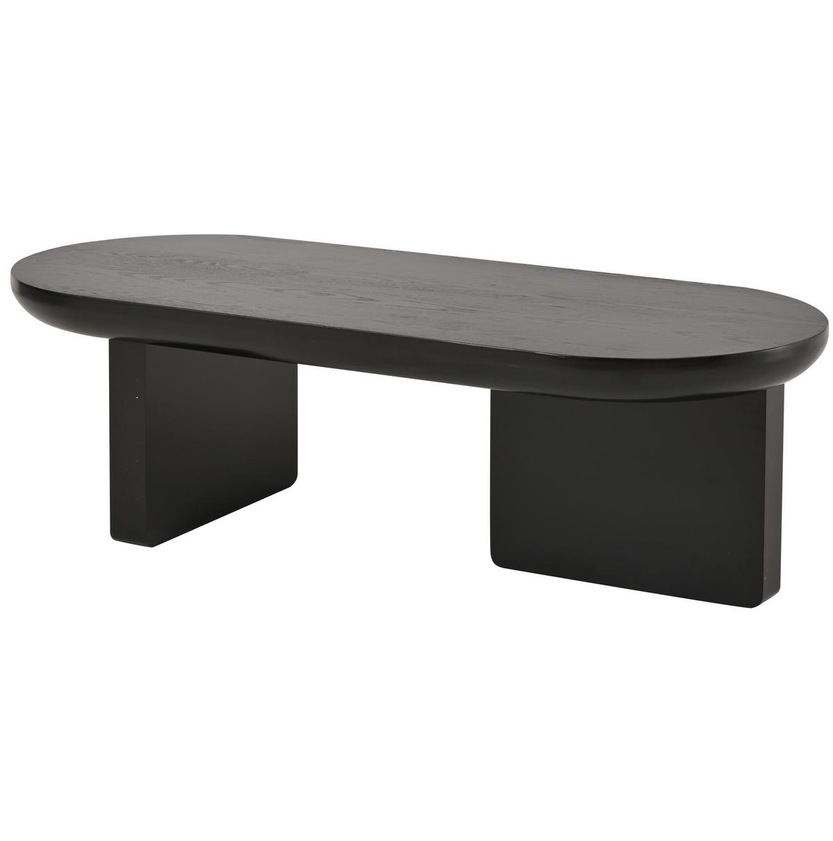 COUCHTISCH aus MDF 119,7x49,8x35,5 cm Schwarz mit ovaler Tischplatte - Schwarz, Holzwerkstoff (119.7/49.8/35.5cm) - IVMEU