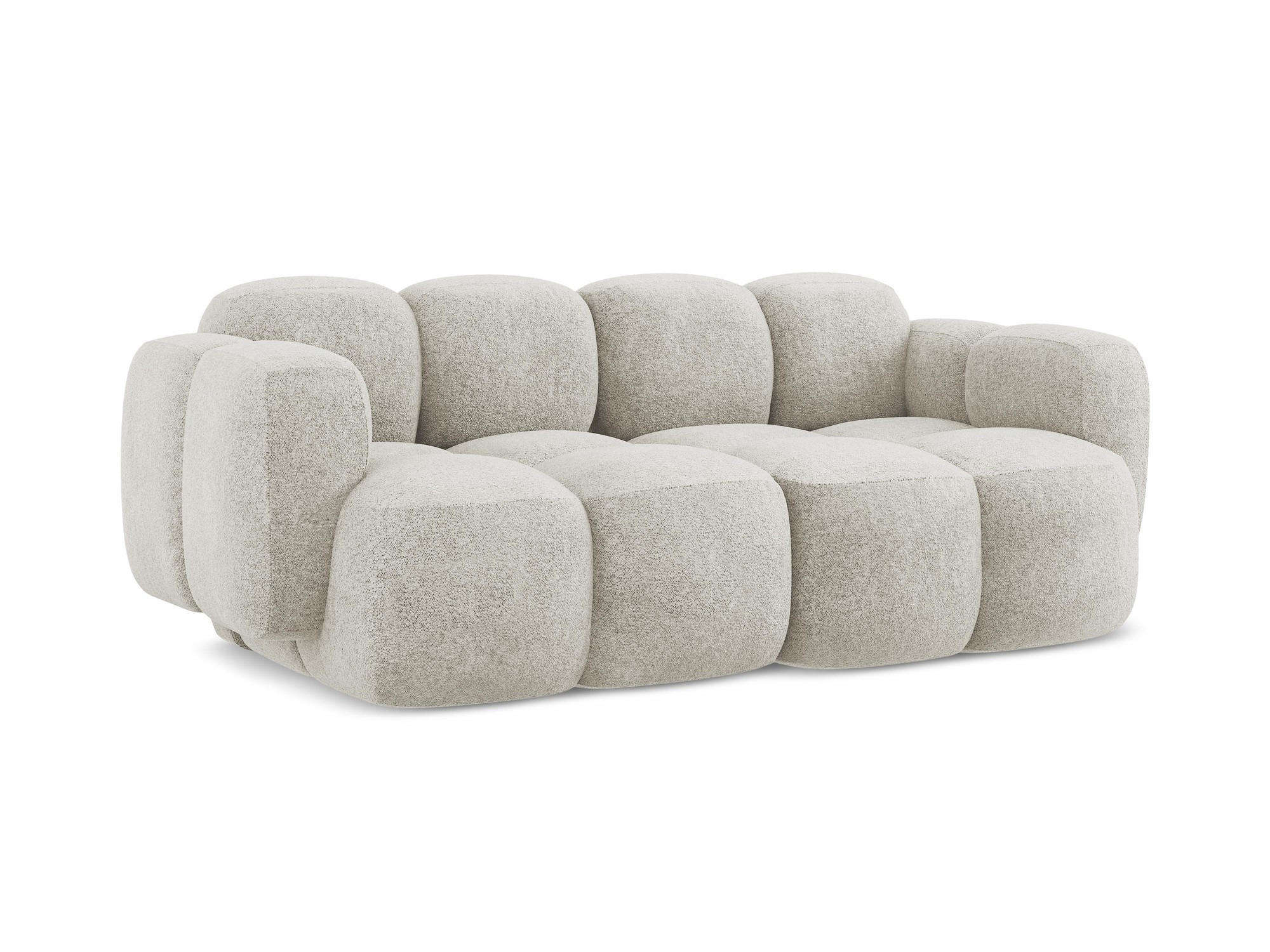 2-SITZER SOFA Chenille Stoff Beige - Hellbraun/Schwarz, Holzwerkstoff/Kunststoff (210/72/115cm) - Makamii