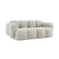 2-SITZER SOFA Chenille Stoff Beige - Hellbraun/Schwarz, Holzwerkstoff/Kunststoff (210/72/115cm) - Makamii