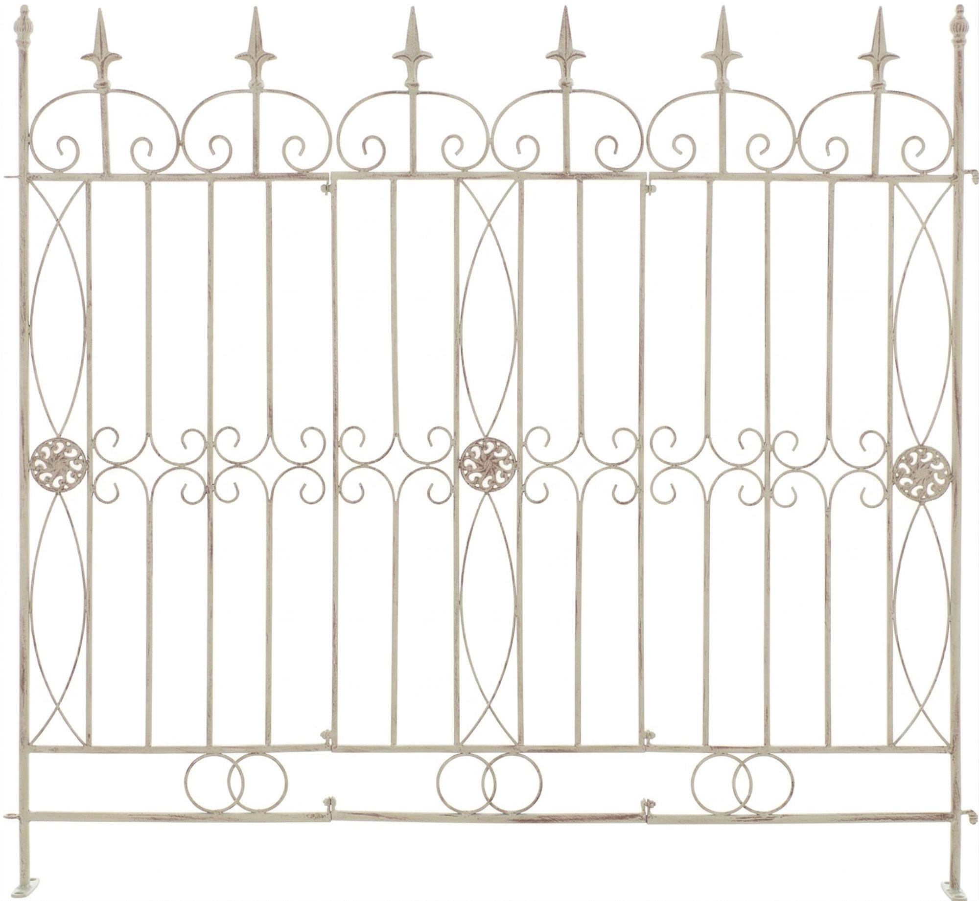 GARTENZAUN Metall Antik-Creme - Creme, Metall (124/116cm) - CLP