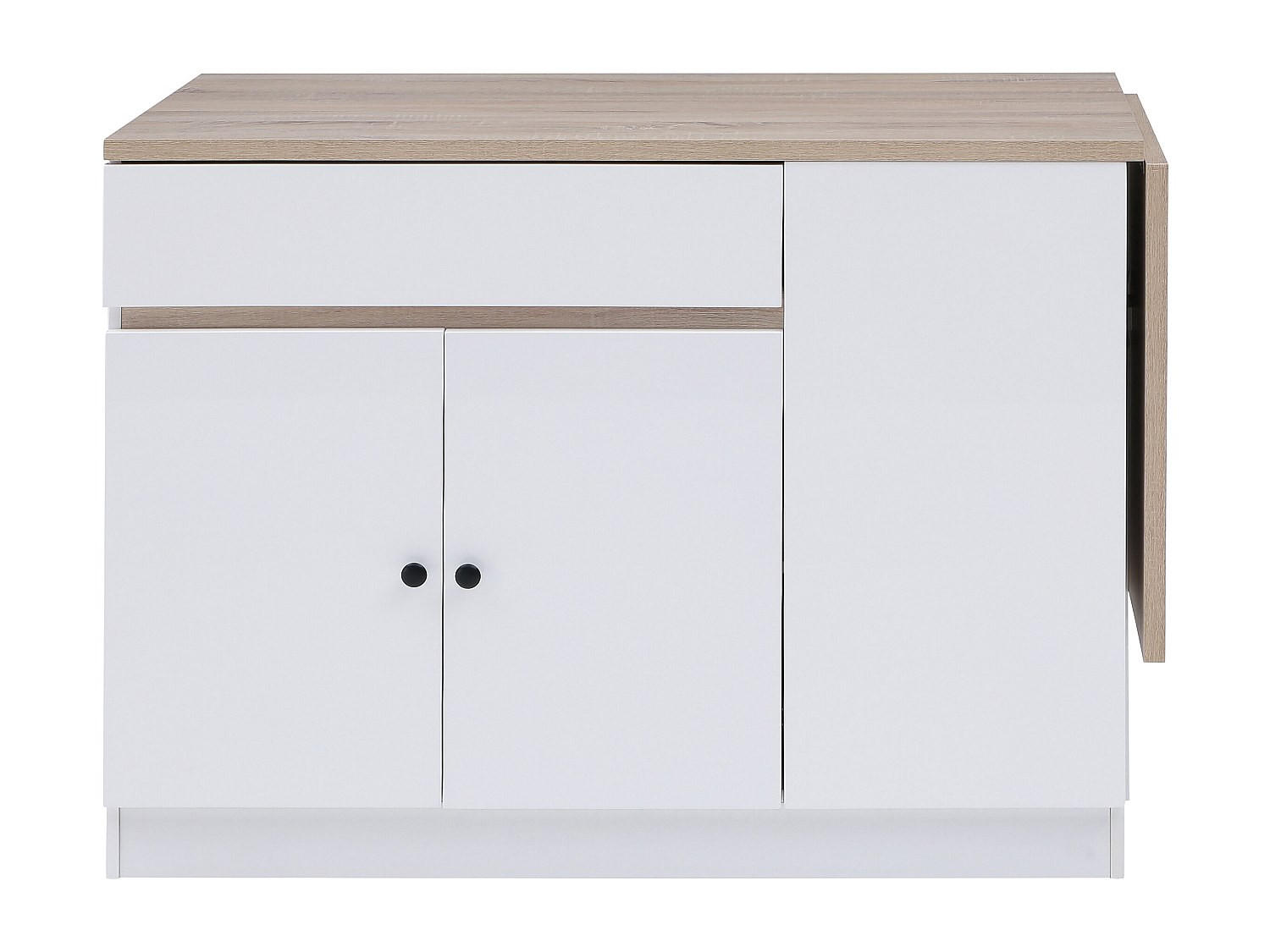 KÜCHENINSEL - 180 cm, 120 cmcm x 60 cmcm - Holz, Platte - Naturfarben Hell, Weiß - HELOMY - Naturfarben/Weiß, Holz (180/90/60cm) - Vente-Unique