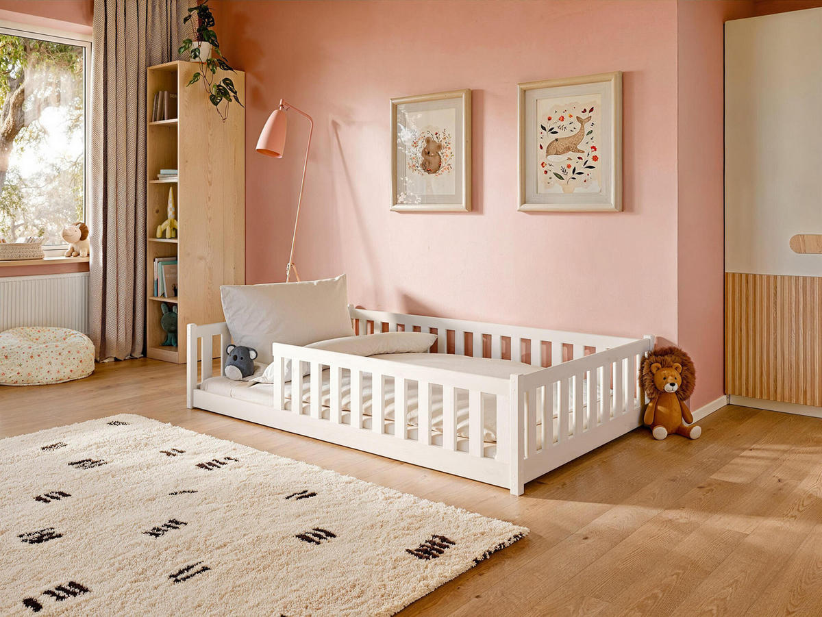 KINDERBETT OTIS Weiß 126x208x45 cm - Weiß, Holz - FURNLUX