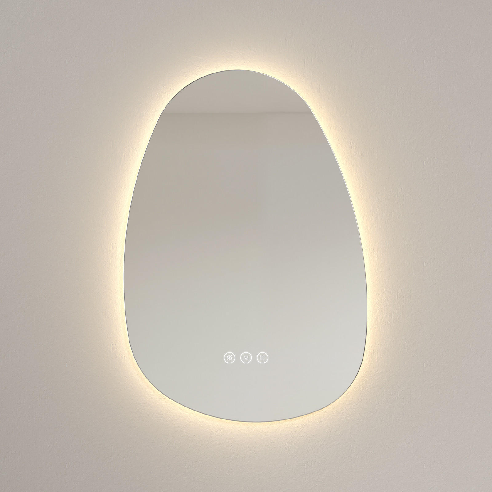 BADSPIEGEL mit Beleuchtung , Anti-Beschlag 65/45/3 cm - Weiß, Glas (45/2.9/65cm) - EMKE