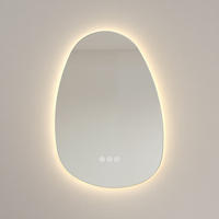 BADSPIEGEL mit Beleuchtung , Anti-Beschlag 65/45/3 cm - Weiß, Glas (45/2.9/65cm) - EMKE