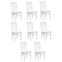 STÜHLE 8ER SET Belluno Elegante Kiefer weiß (RAL9010) lackiert 43 / 42 / 96cm - Weiß, Holz/Holzwerkstoff (43/96/42cm) - Feldmann-Wohnen