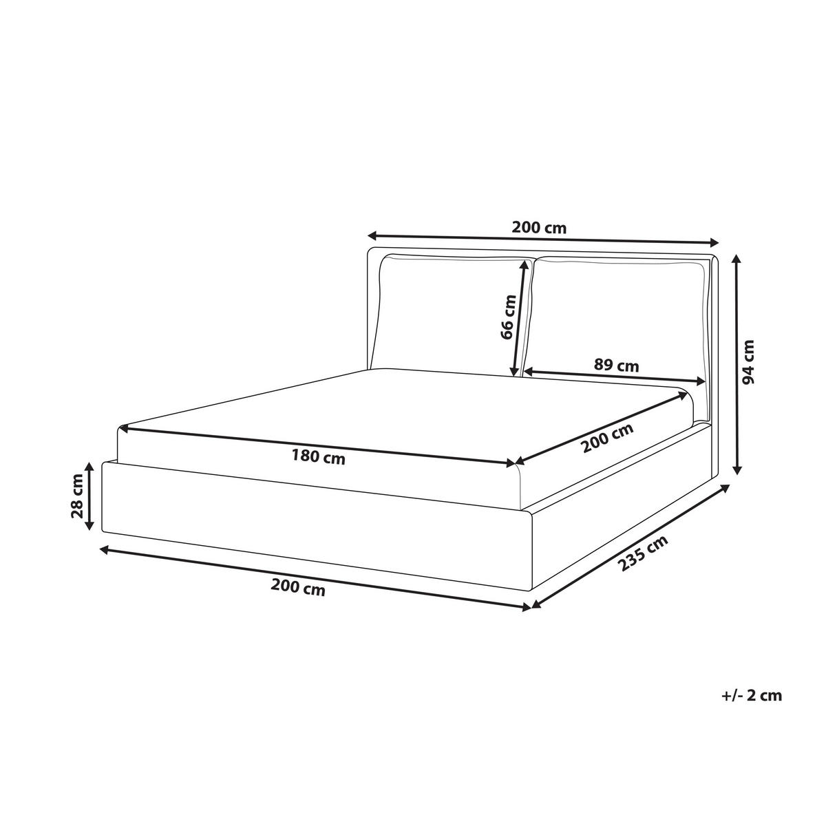 BETT mit Lattenrost 180/200 cm Braun Bajonna - Schwarz/Braun, Textil (180/200cm) - Beliani