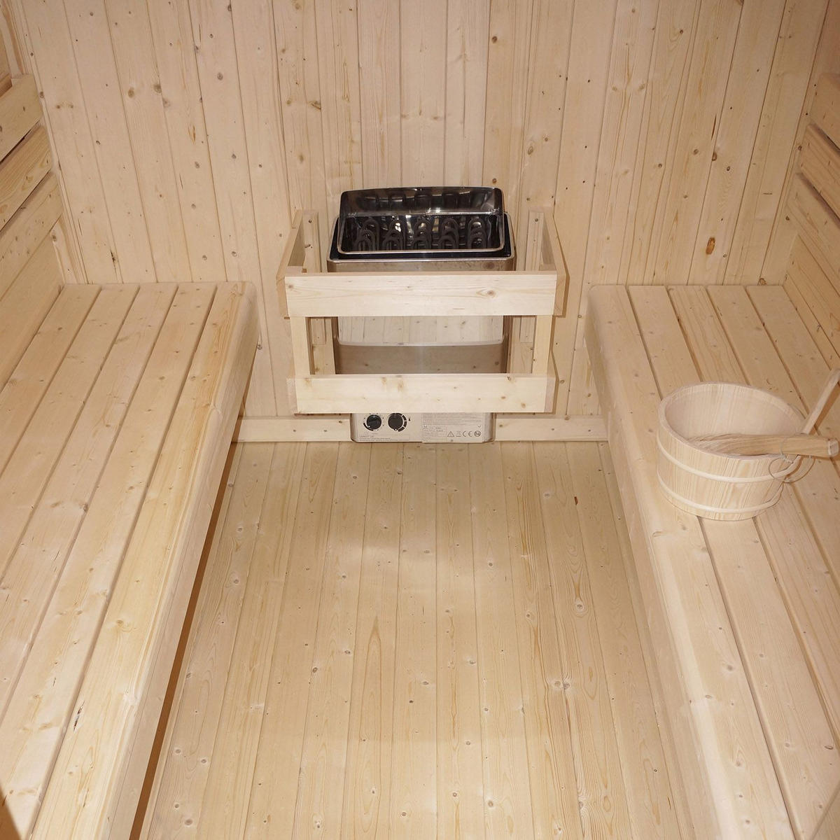 FASSSAUNA Nolvik XL inkl. Zubehör-Set - Naturfarben, Holz (185/194/220cm) - Artsauna