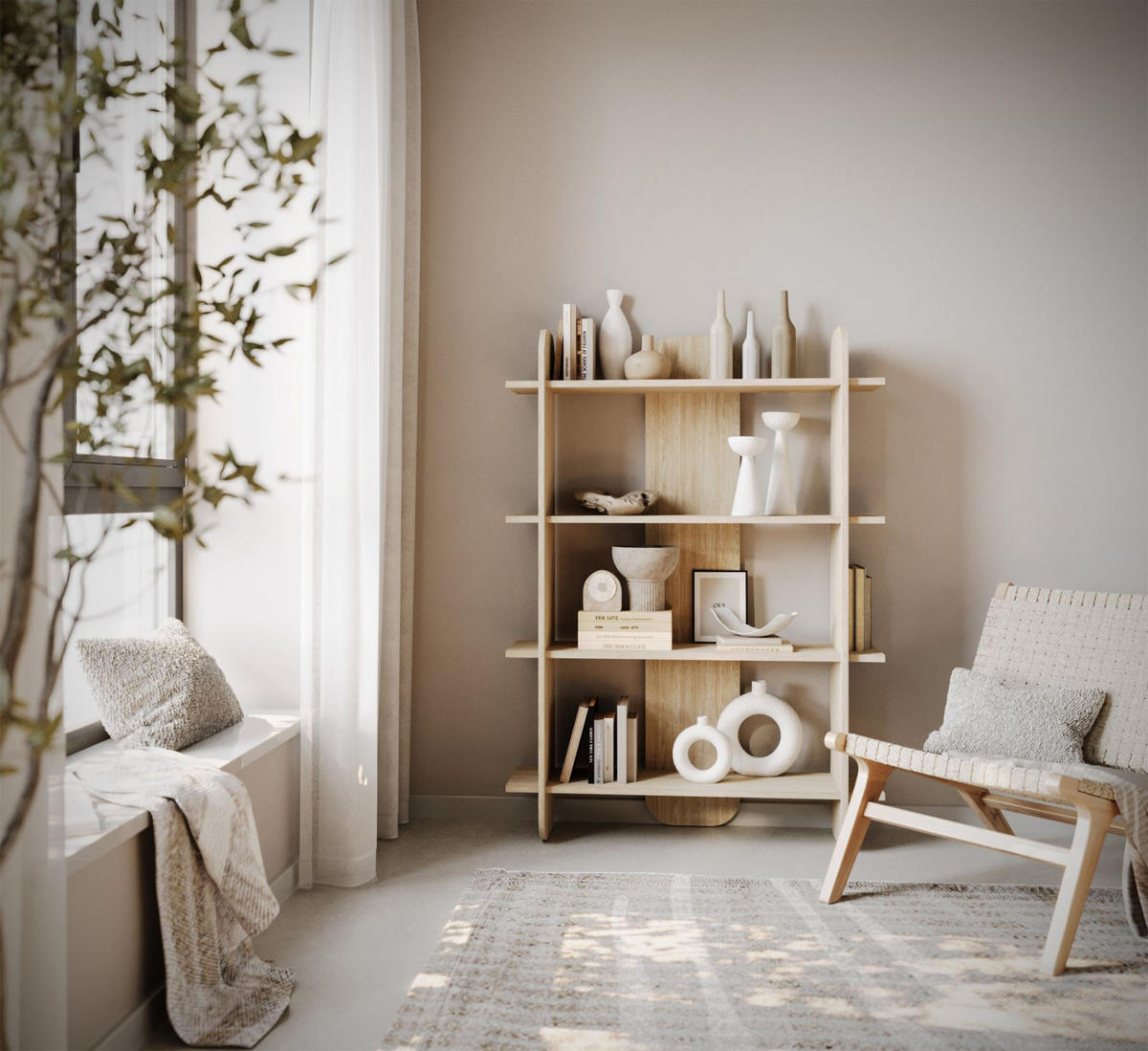 REGAL Livio Eichenholzoptik 107 cm - Beige, Holzwerkstoff (107.2/149.4/28cm) - Selsey