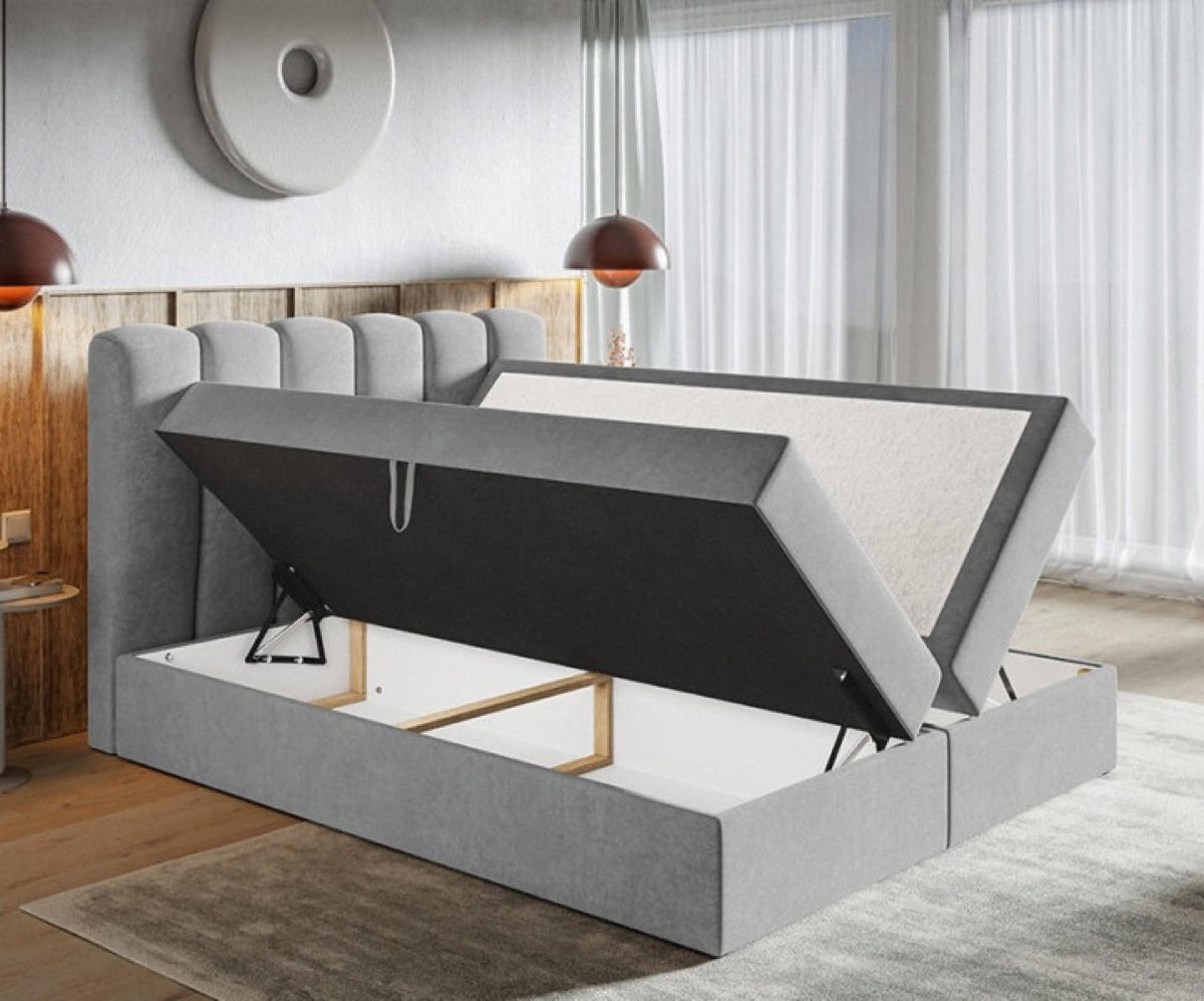 BETT Weiß FOX 10 Continental Stoff Catch Me 01-Milchig 160x200 cm - Ecru, Textil (160/200cm) - Sepro Meble