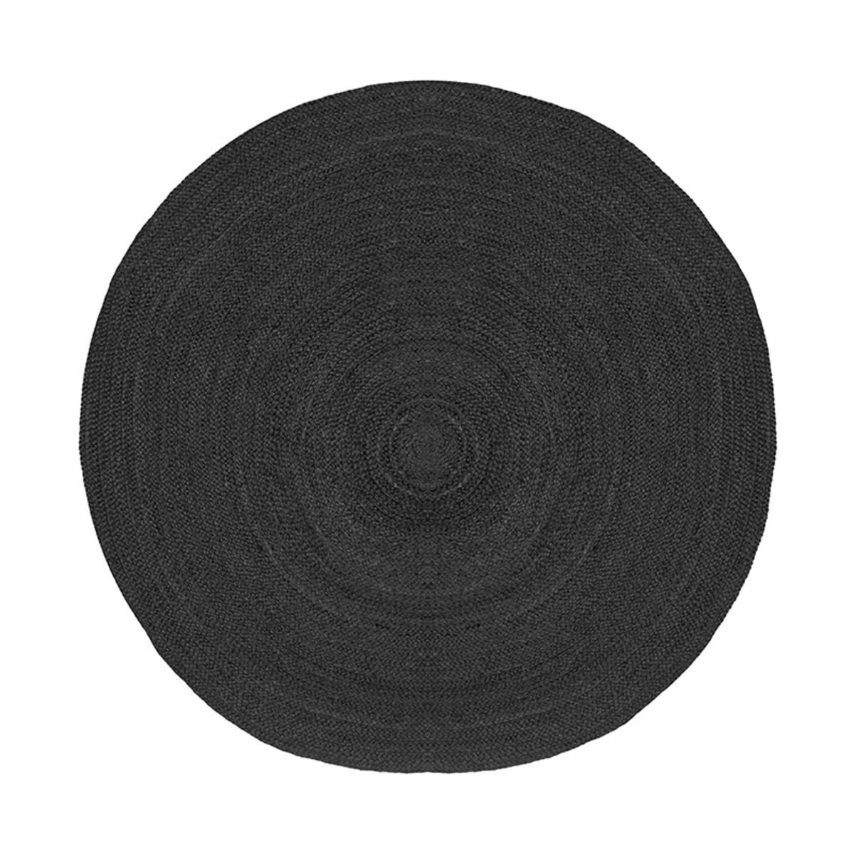 TEPPICH Jute Schwarz 180/180/0,5 cm - Schwarz, Textil (180/180cm) - LABEL51