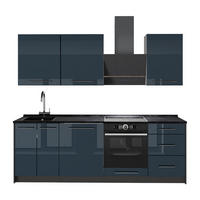 CHICINETĂ Fame-Line, Albastru închis înalt lucios/antracit, 230 cm fara blat - albastru închis/antracit, compozit lemnos (230/206.8/51.6cm) - Vicco