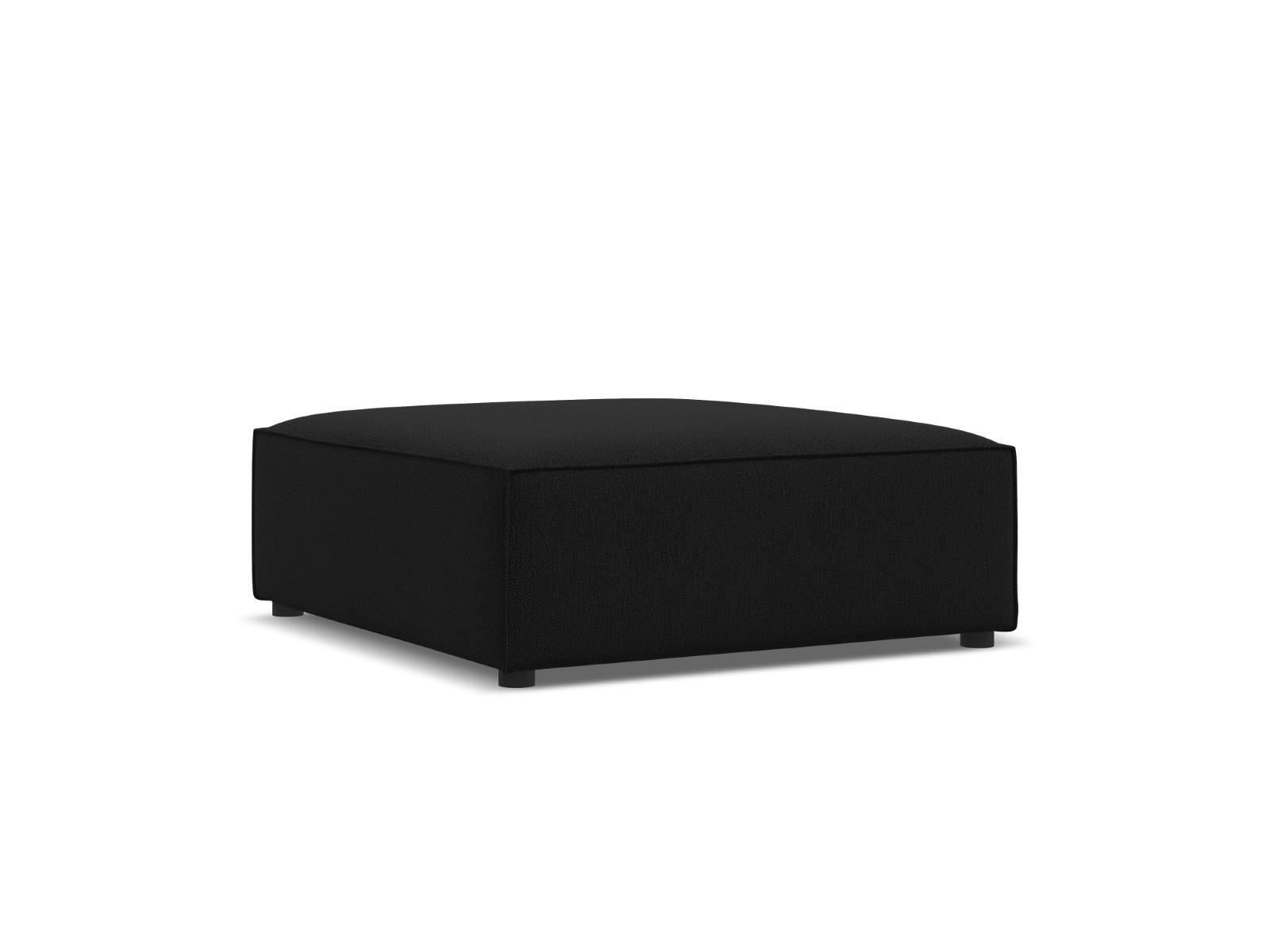 POUF Jodie aus strukturiertem Stoff schwarz - Schwarz, Textil (80/40/102cm) - Micadoni