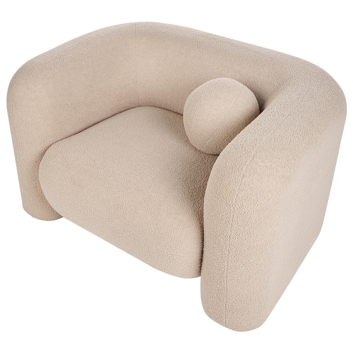 SESSEL Bouclé Beige Leiren - Beige, Textil (111/73/83cm) - Beliani