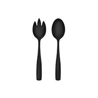 SALATLÖFFEL 2er Set - Schwarz, Metall (16/27/3cm)