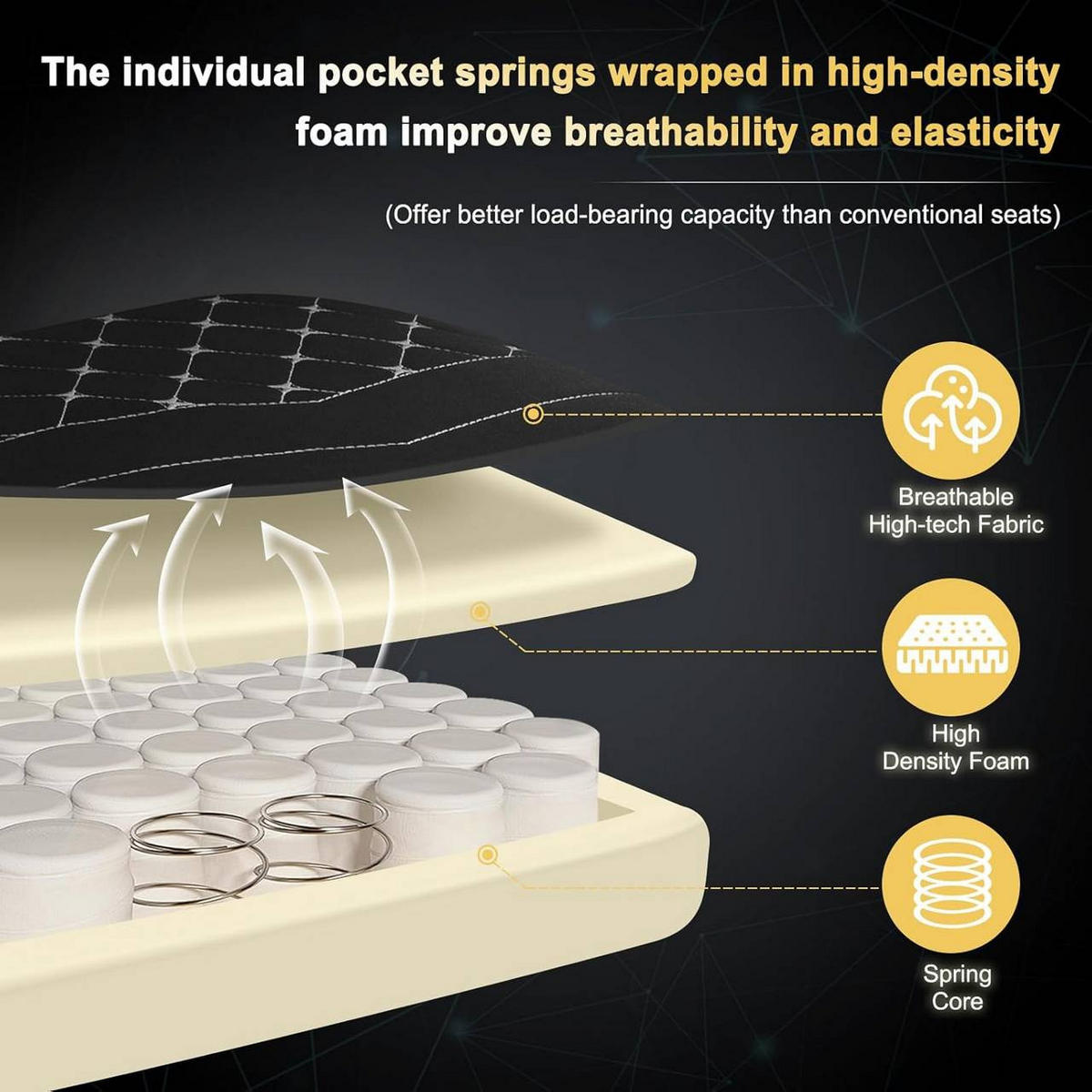 GAMINGSTUHL mit Massagefunktion, Tech-Stoff, Schwarz+Grau - Schwarz/Grau, Kunststoff/Textil (70/121.5/57.5cm) - Woltu