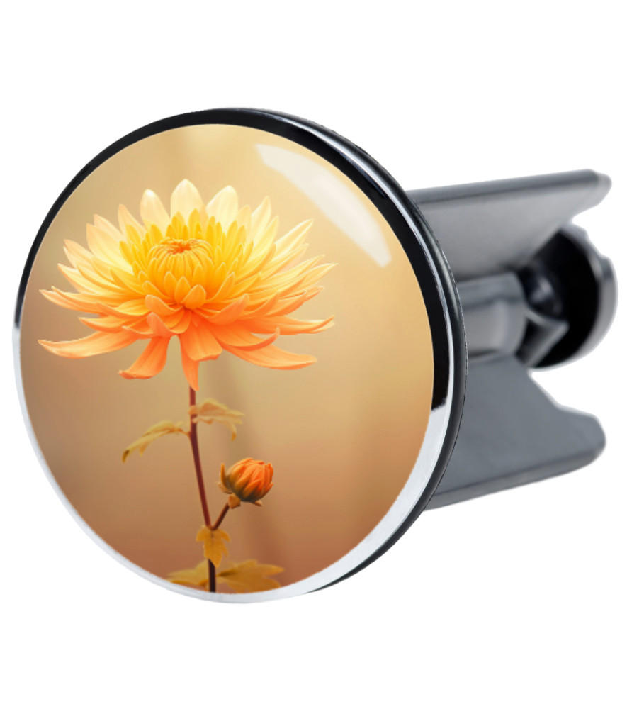 WASCHBECKENSTÖPSEL Mum - Gelb/Orange, Kunststoff/Metall (4/7/7cm) - Sanilo