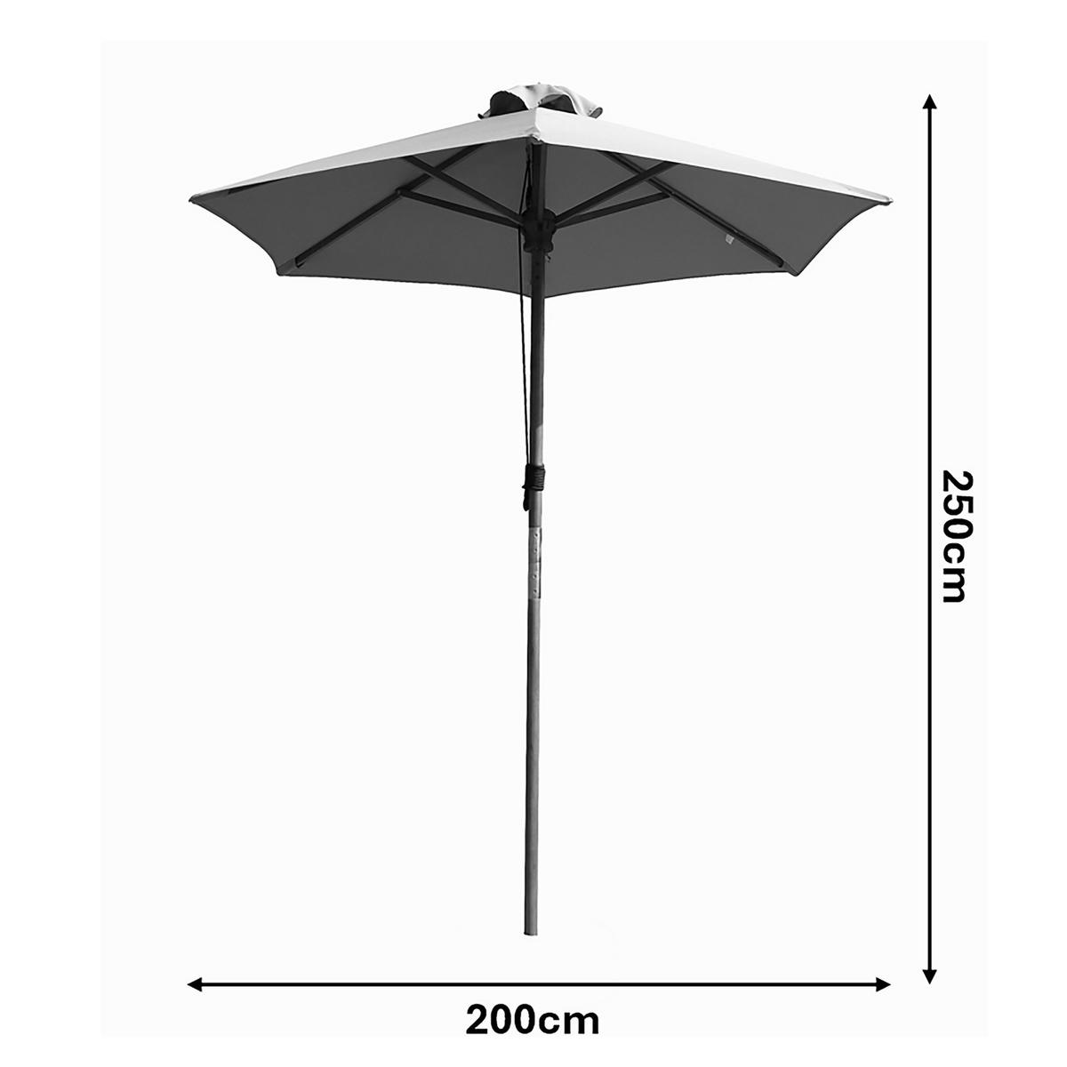 SONNENSCHIRM - Eukalyptus massiv / Polyester - Taupe, Holz/Textil (200/200cm) - home24