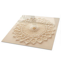 TISCHPLATTE 50x50 cm – Makramee-Dekoration - Weiß, Glas (50/50/0.4cm) - Wallfluent