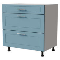 SCHUBLADENUNTERSCHRANK Bari D3/80 Weiß / RAL 5024 pastellblau 80 / 50 / 82cm Blum Teilauszug - Blau/Weiß, Holz/Holzwerkstoff (80/82/50cm) - Feldmann-Wohnen