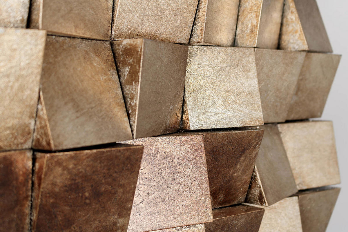 HOLZBILD Lustrous Pixel - Braun, Holz/Kunststoff (76/76cm)