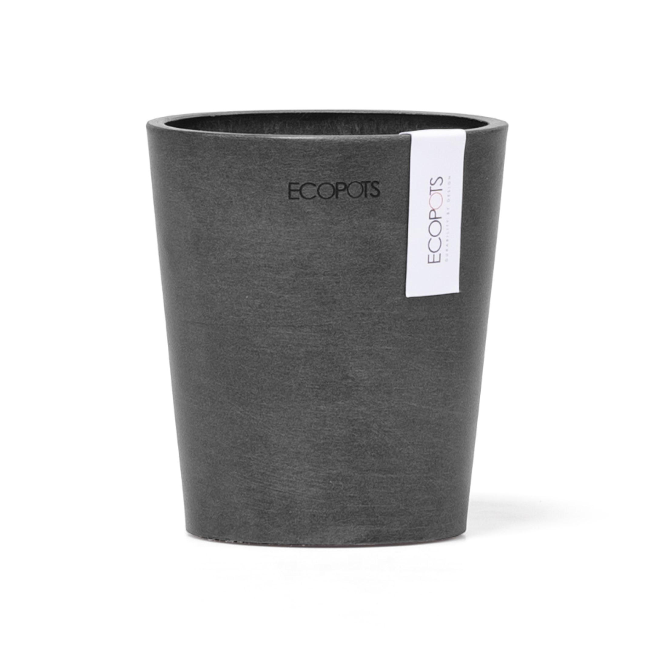 Ecopots Blumentopf Dunkelgrau 12.5 cm