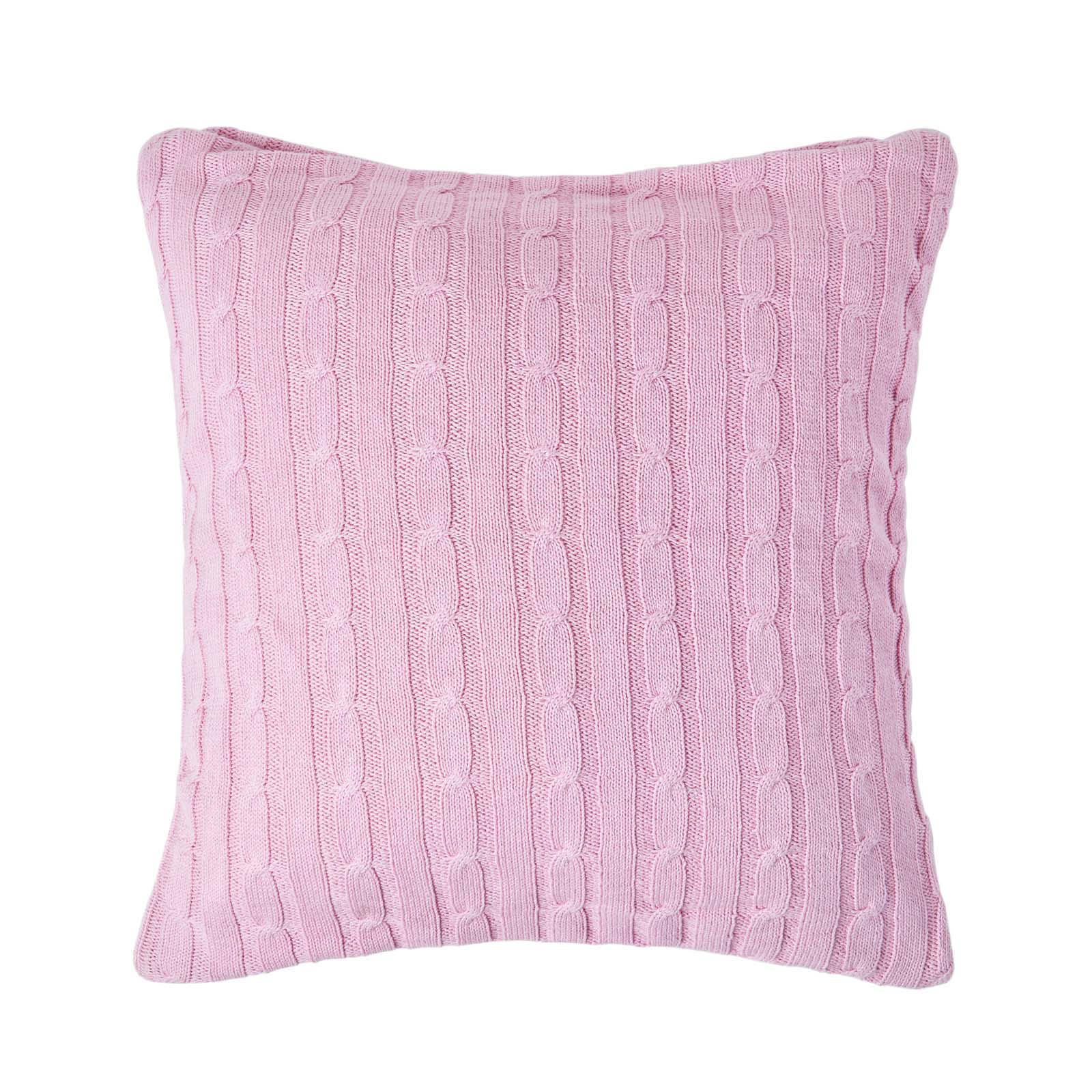 KISSENHÜLLE Zopfmuster 45/45 cm - Rosa, Textil (45/45cm) - Homescapes