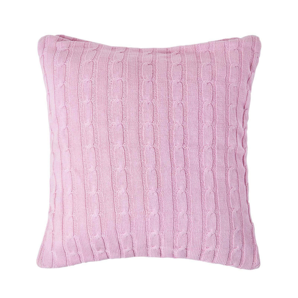 KISSENHÜLLE Zopfmuster 45/45 cm - Rosa, Textil (45/45cm) - Homescapes