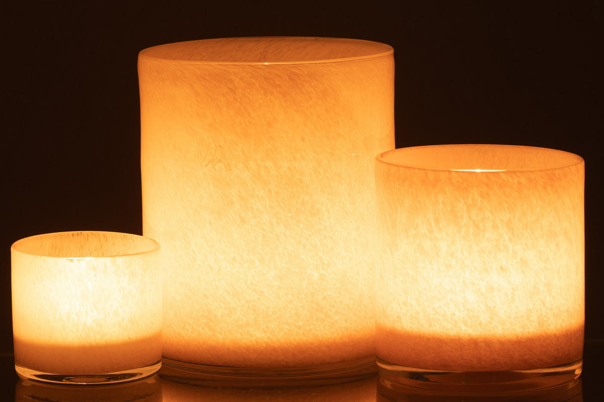 KERZENHALTER JADE - Glas - Rosa - L - Pink, Glas (15/18cm) - J-Line