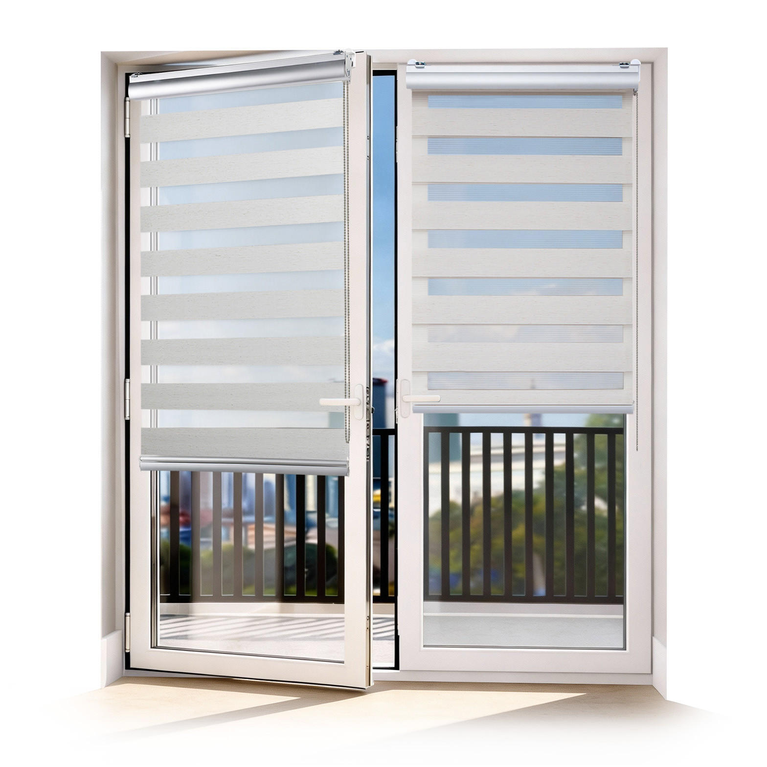 TAG-UND-NACHT-ROLLO Plus Easyfix Leinen 80x250 - Beige, Kunststoff (80/250/1cm) - STORESDECO