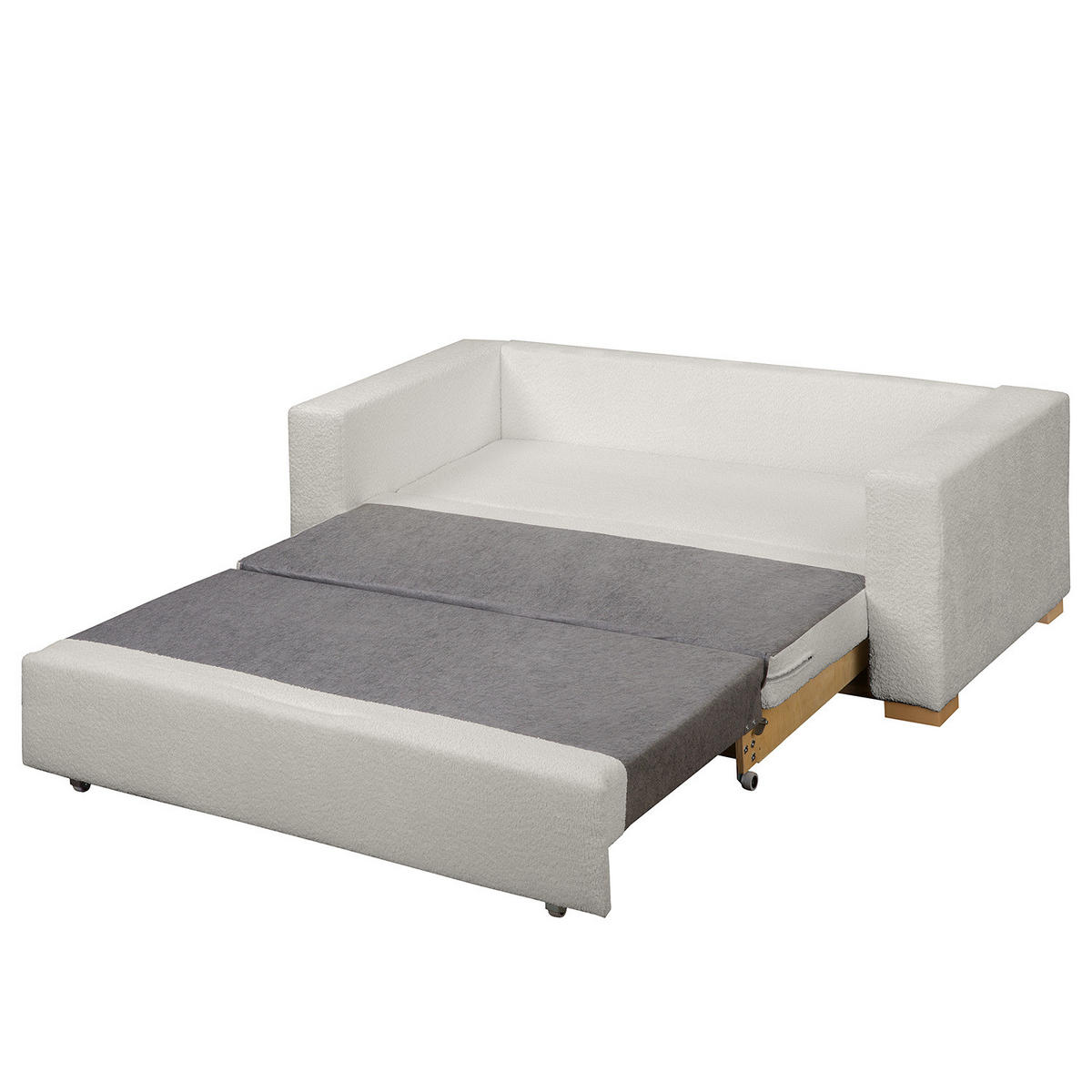 SCHLAFSOFA - Buchefarben/Hellgrau, Holz/Buchenholz (173/90/90cm) - home24
