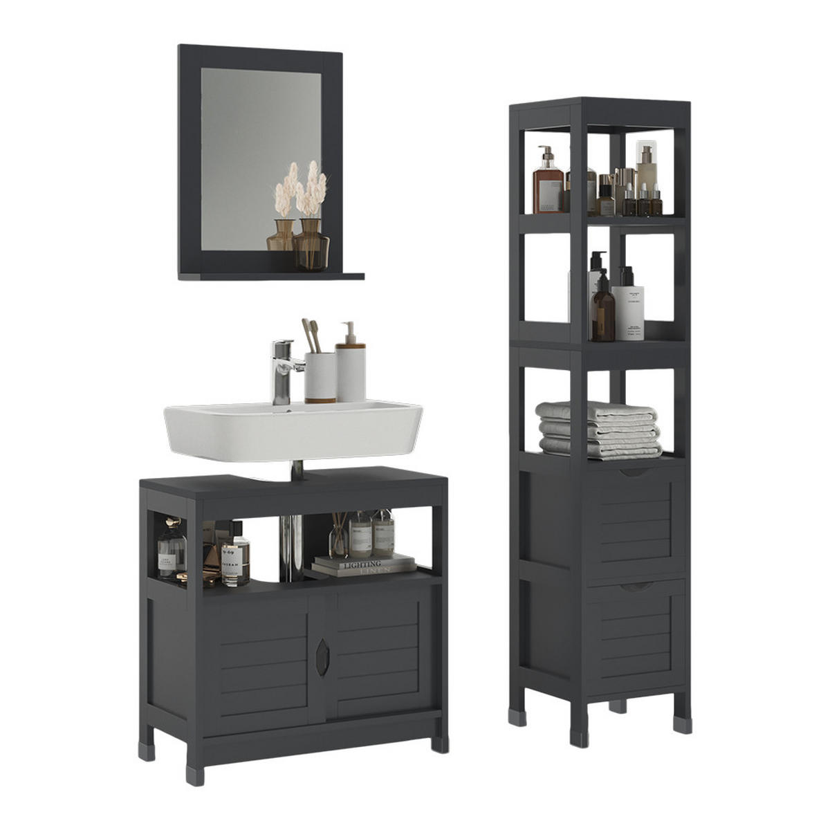 KOUPELNOVÝ NÁBYTEK Vilda Šedá - šedá, kompozitní dřevo (60/60/30cm) - Vicco