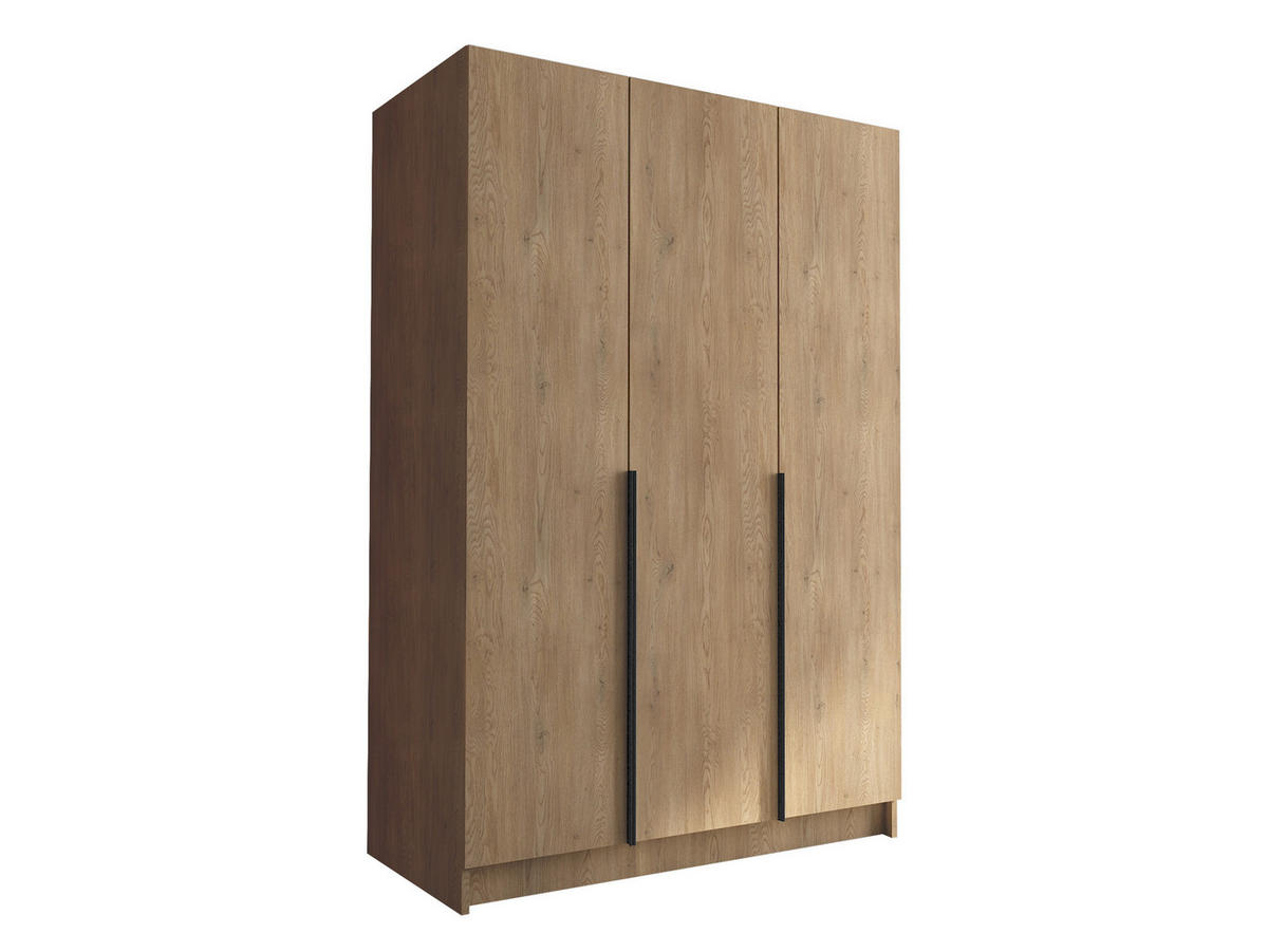 KLEIDERSCHRANK Calia I - Eichefarben/Schwarz, Holzwerkstoff/Metall (150/215/58cm) - MIRJAN24