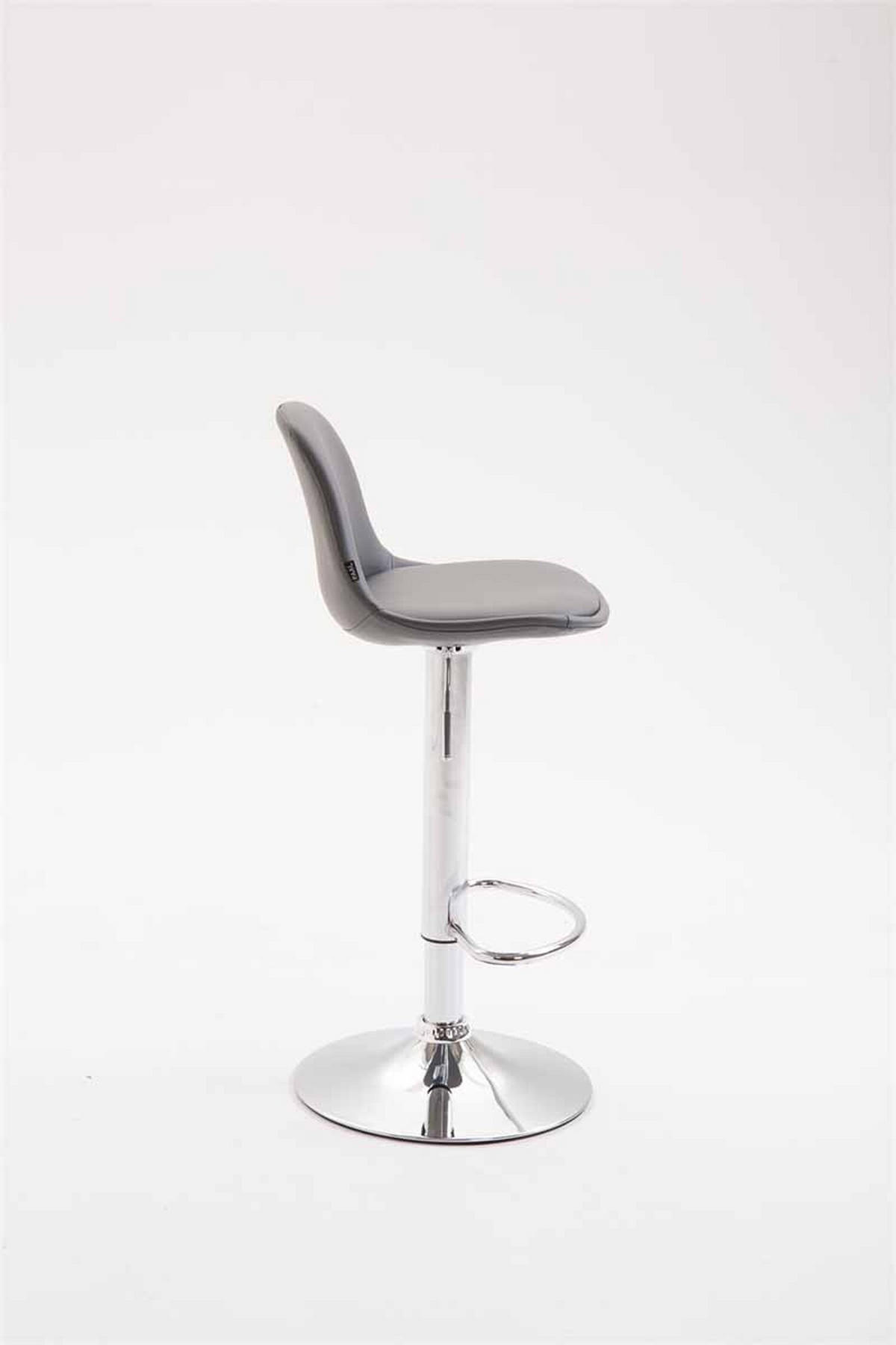 BARHOCKER Kilian, Gestell Metall in Chromoptik, Vollgepolstert Kunstleder Grau - Chromfarben/Grau, Kunststoff/Textil (39/100/43cm) - TPFLiving