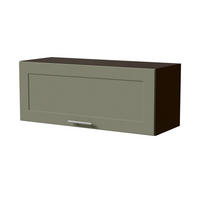 KLAPPHÄNGESCHRANK Oslo W4B/90 Lava / Reed Green Matt 90 / 32,5 / 36cm - Blum Aventos - Dunkelgrau/Grün, Holz/Holzwerkstoff (90/36/32.5cm) - Feldmann-Wohnen