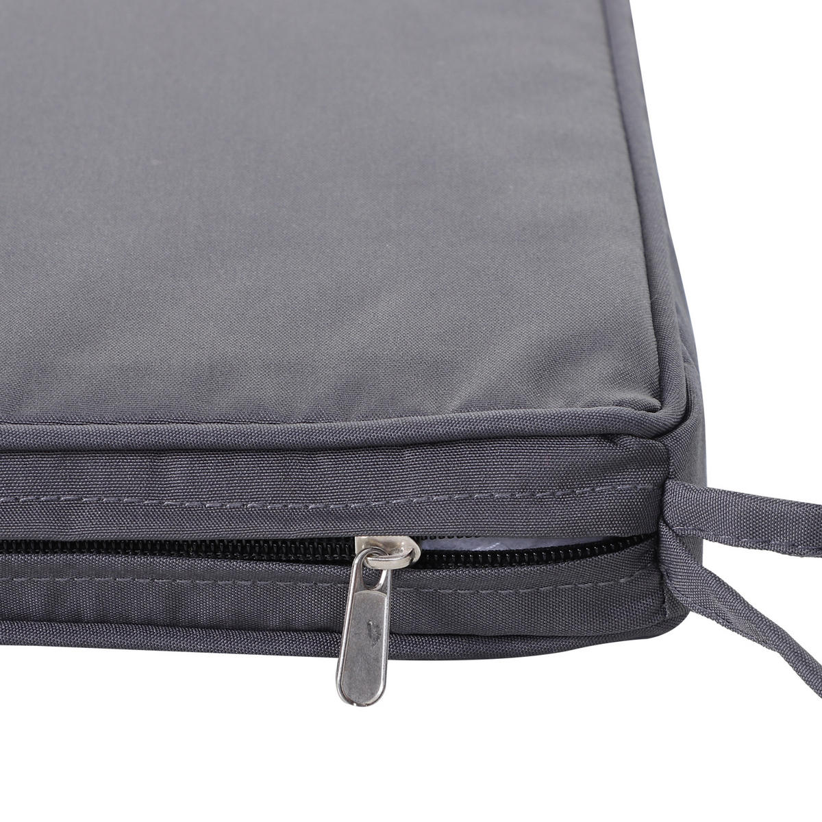 SITZKISSEN DE-17695 2er-Set 45x45 cm mit Bindebändern Dunkelgrau - Dunkelgrau, Textil (45/45/5cm) - ComfortXL