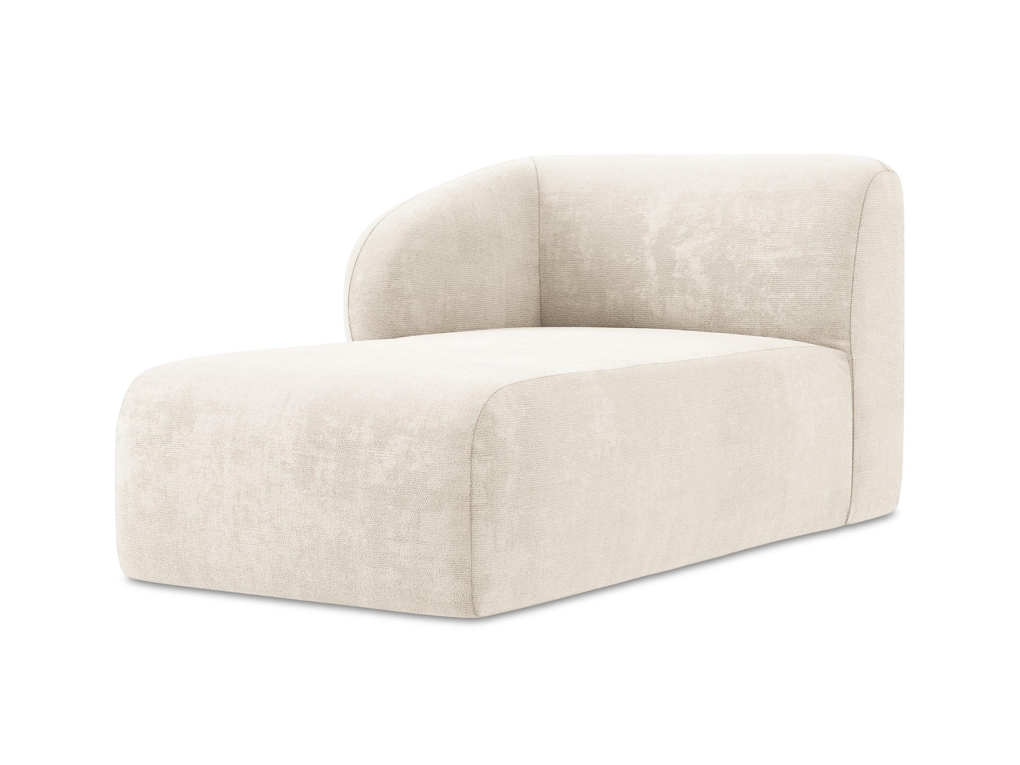 SOFAELEMENT Links Chenille Stoff Beige - Creme/Schwarz, Holzwerkstoff/Kunststoff (91/75/166cm) - Makamii