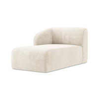 SOFAELEMENT Links Chenille Stoff Beige - Creme/Schwarz, Holzwerkstoff/Kunststoff (91/75/166cm) - Makamii