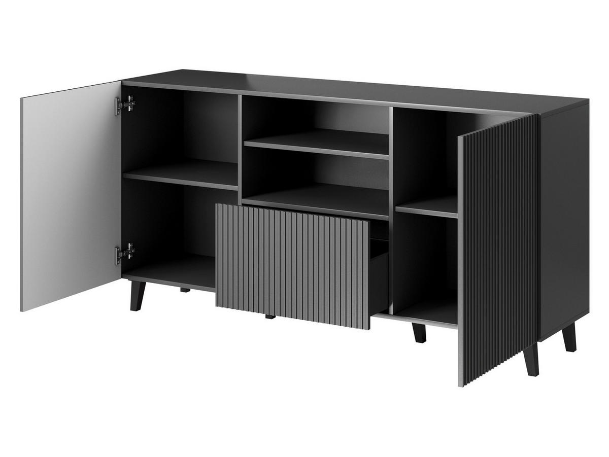 KOMMODE Vamos Grey 150 - Anthrazit/Schwarz, Holzwerkstoff/Kunststoff (151/83/42cm) - MIRJAN24