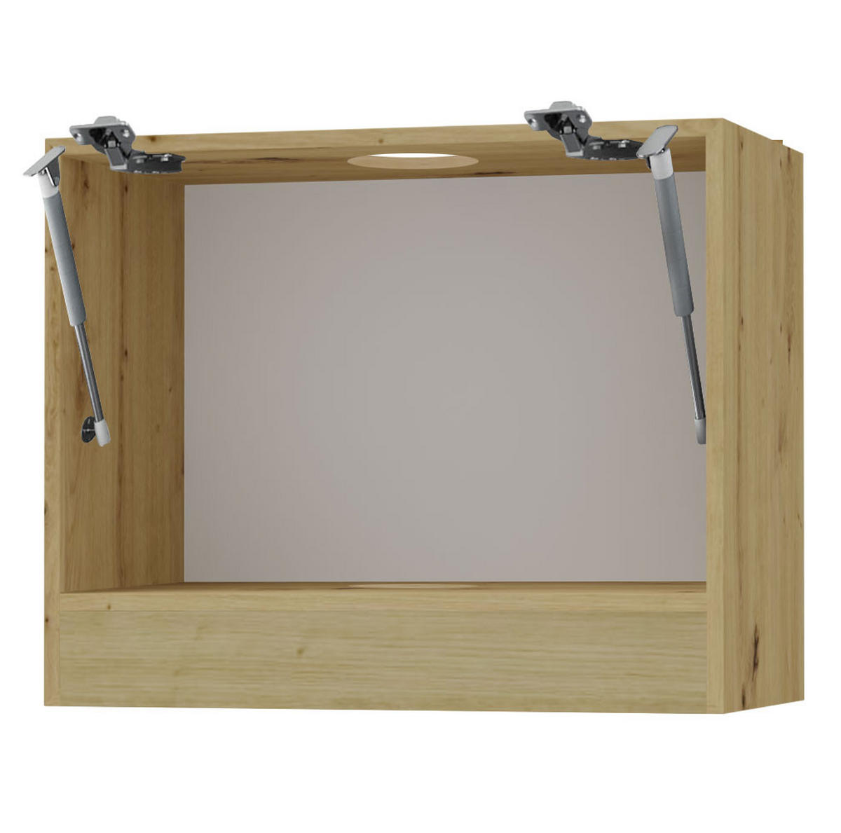 KLAPPHÄNGESCHRANK Kvantum W8/60 Vanille Matt / Eiche Artisan Matt 60 / 32,5 / 50cm - Creme/Eiche Artisan, Holz/Holzwerkstoff (60/50/32.5cm) - Feldmann-Wohnen